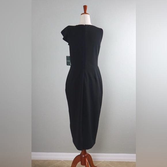 NWT Lauren Ralph Lauren Black Sleeveless Ruffle Scuba Midi Dress
Size 10 - Picture 2 of 9